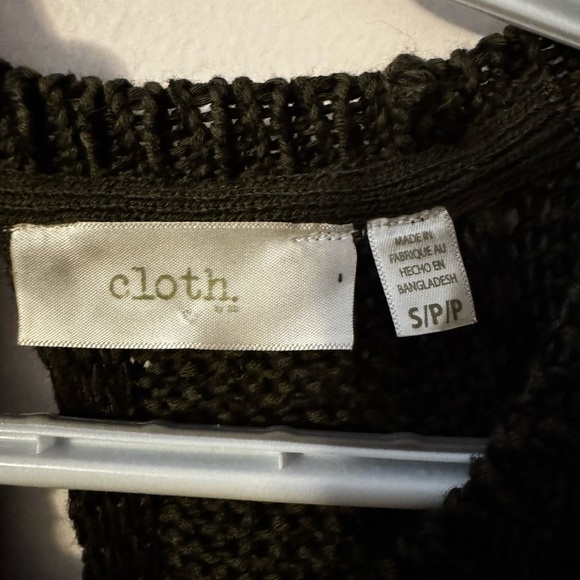 Cloth By RD Women's Sweater Dark Green Open Back and Sleeve Boho Size S - Picture 6 of 7